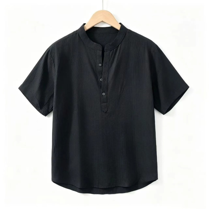 Linen Shirt Breathable - Summer Thin Short-sleeved Shirts Men Japanese