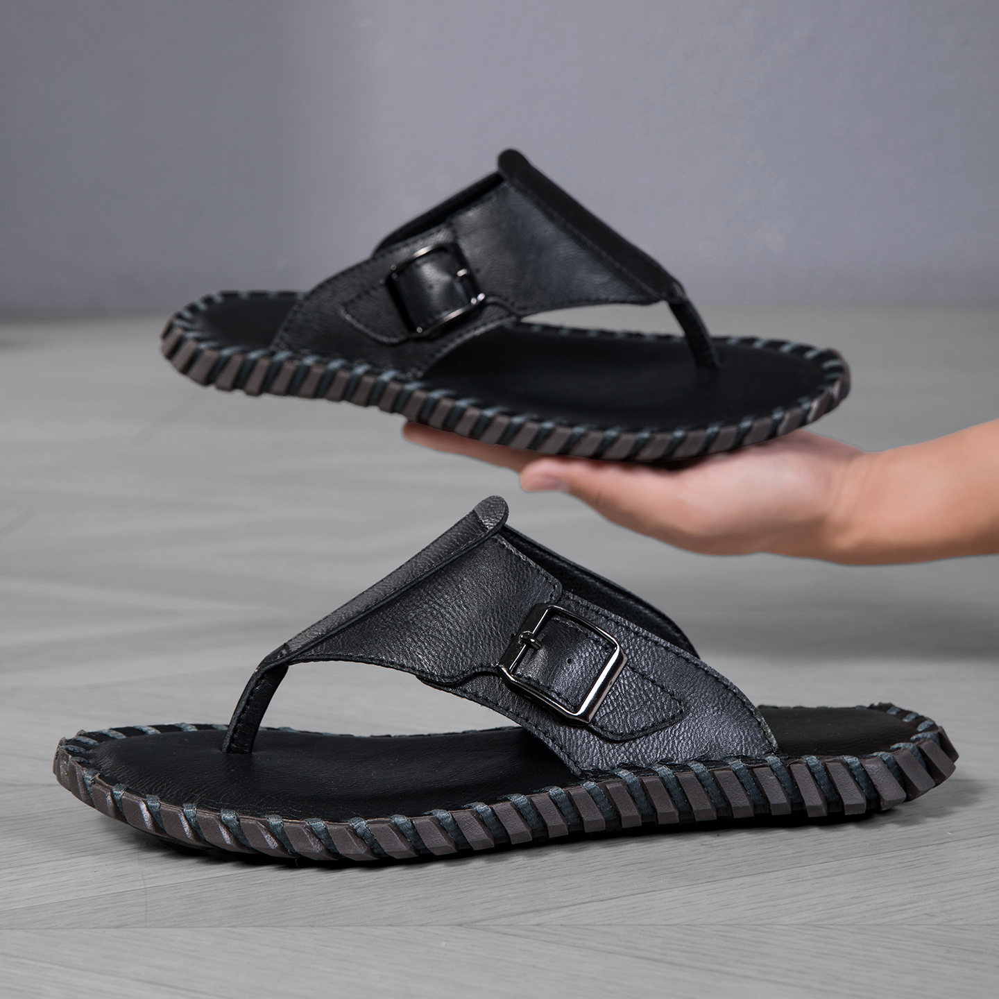 Flip Flop Leather Men - 2026 Summer New Men's Plus Size