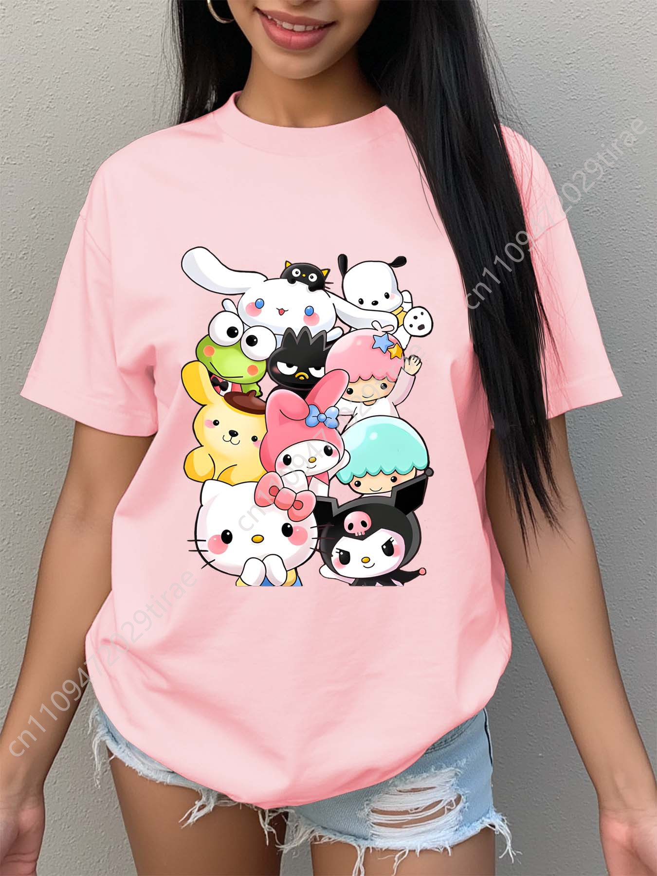 Tee Graphic Print - Women'S Sanrio Character Print T-Shirt |