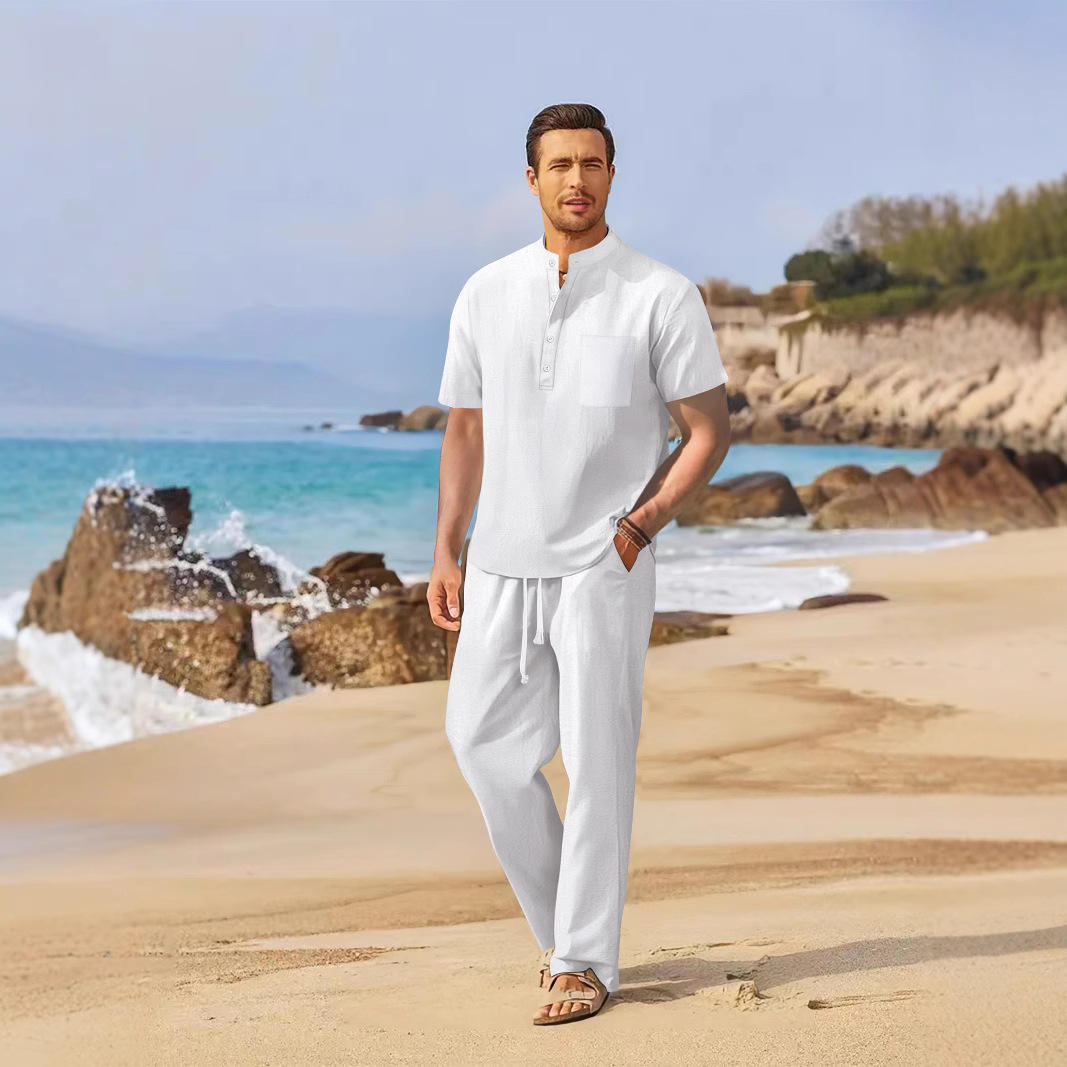 Loose Casual Cotton Linen Men' - Linen Shirt Breathable incelemesi ve fiyatı