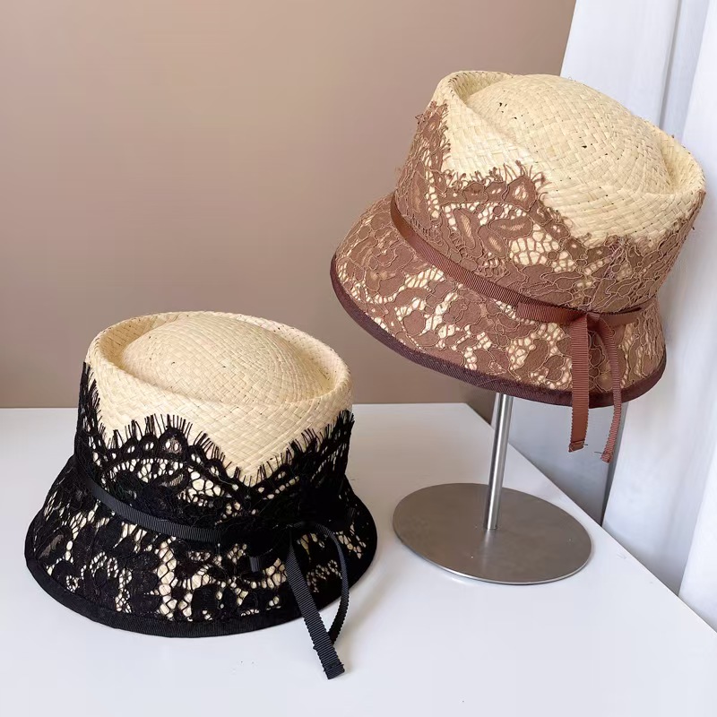 Fashion Japanese New Lace Deco - Bucket Hat Straw incelemesi ve fiyatı