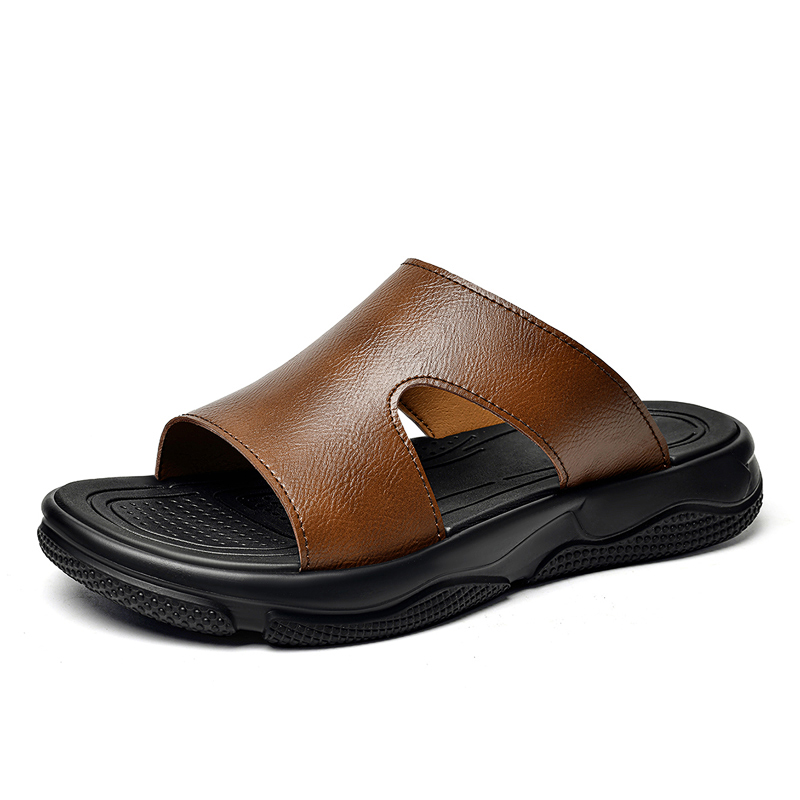 Men's Leather Slide Sandals No - Flip Flop Leather Men incelemesi ve fiyatı
