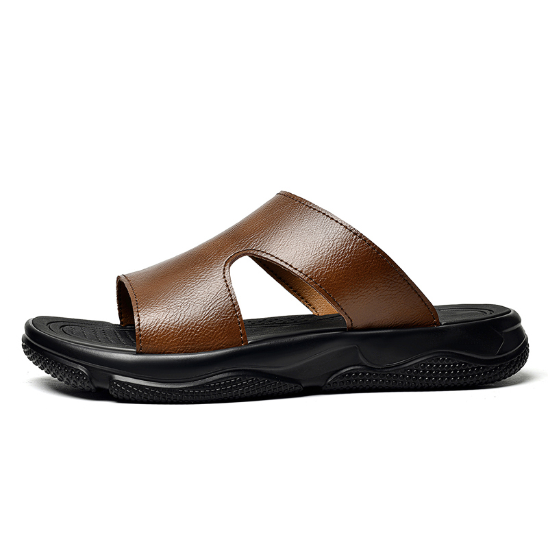 Men's Leather Slide Sandals No - Flip Flop Leather Men incelemesi ve fiyatı