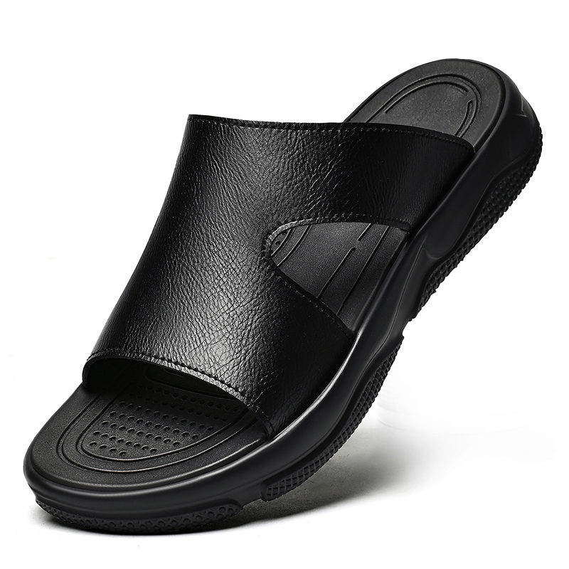 Men's Leather Slide Sandals No - Flip Flop Leather Men incelemesi ve fiyatı