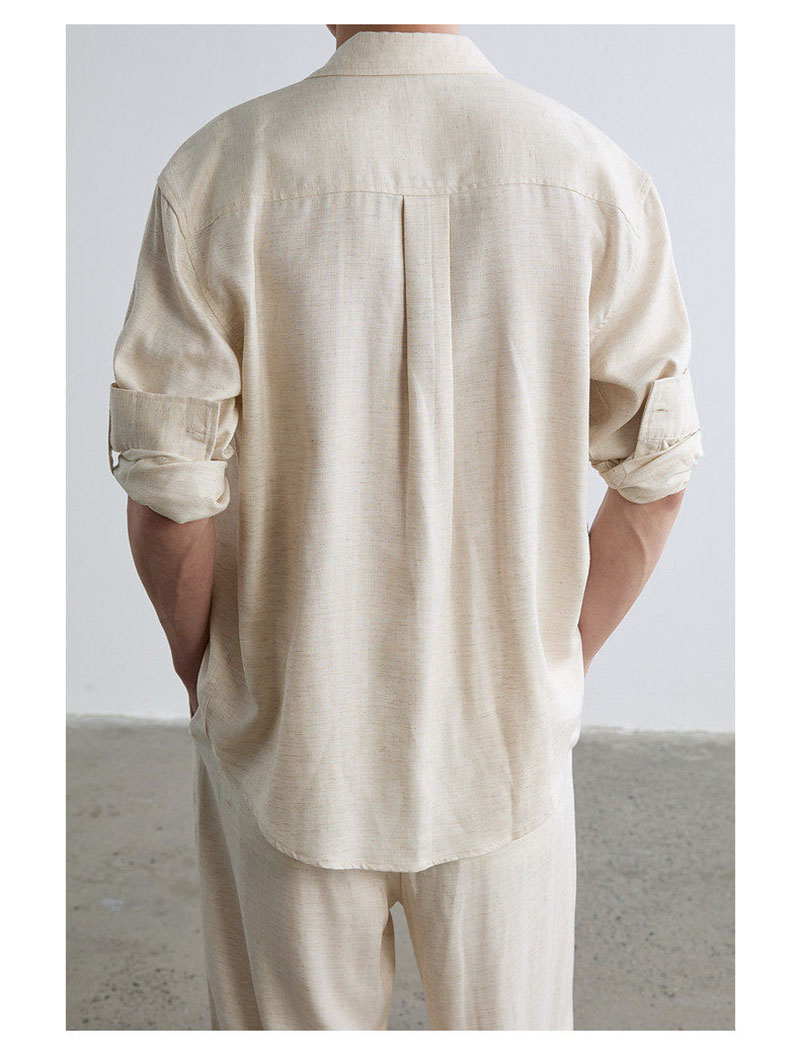 High-end Natural Linen Men's S - Linen Shirt Breathable incelemesi ve fiyatı