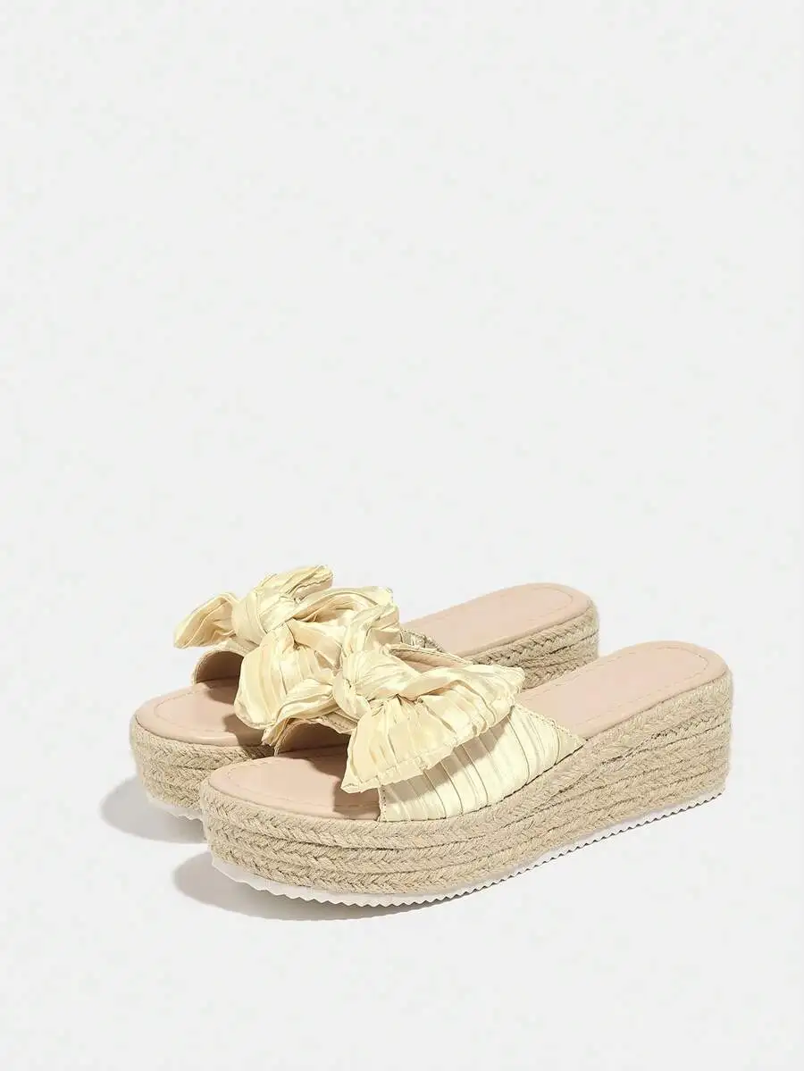 Pleated Satin Bow Espadrille P - Espadrille Slip On incelemesi ve fiyatı