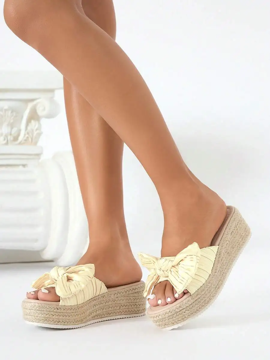 Pleated Satin Bow Espadrille P - Espadrille Slip On incelemesi ve fiyatı
