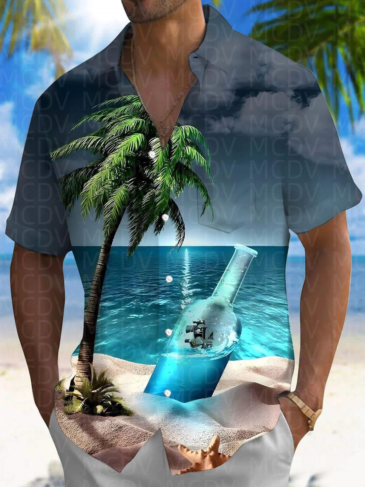 Trump Pattern Men's Hawaiian S - Shirt Camp Collar incelemesi ve fiyatı