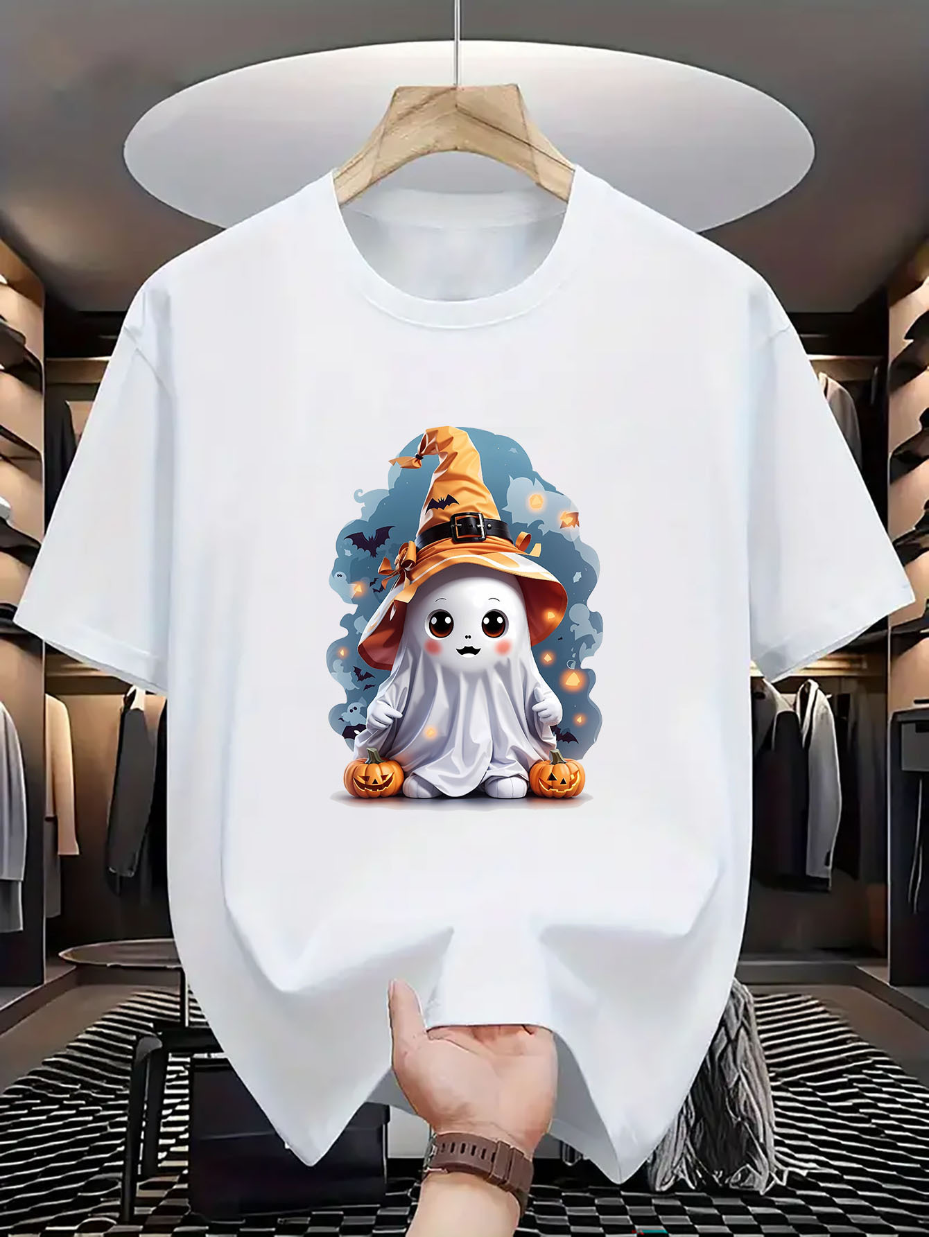 Halloween Cute Ghost Wizard Pu - Linen Shirt Breathable incelemesi ve fiyatı