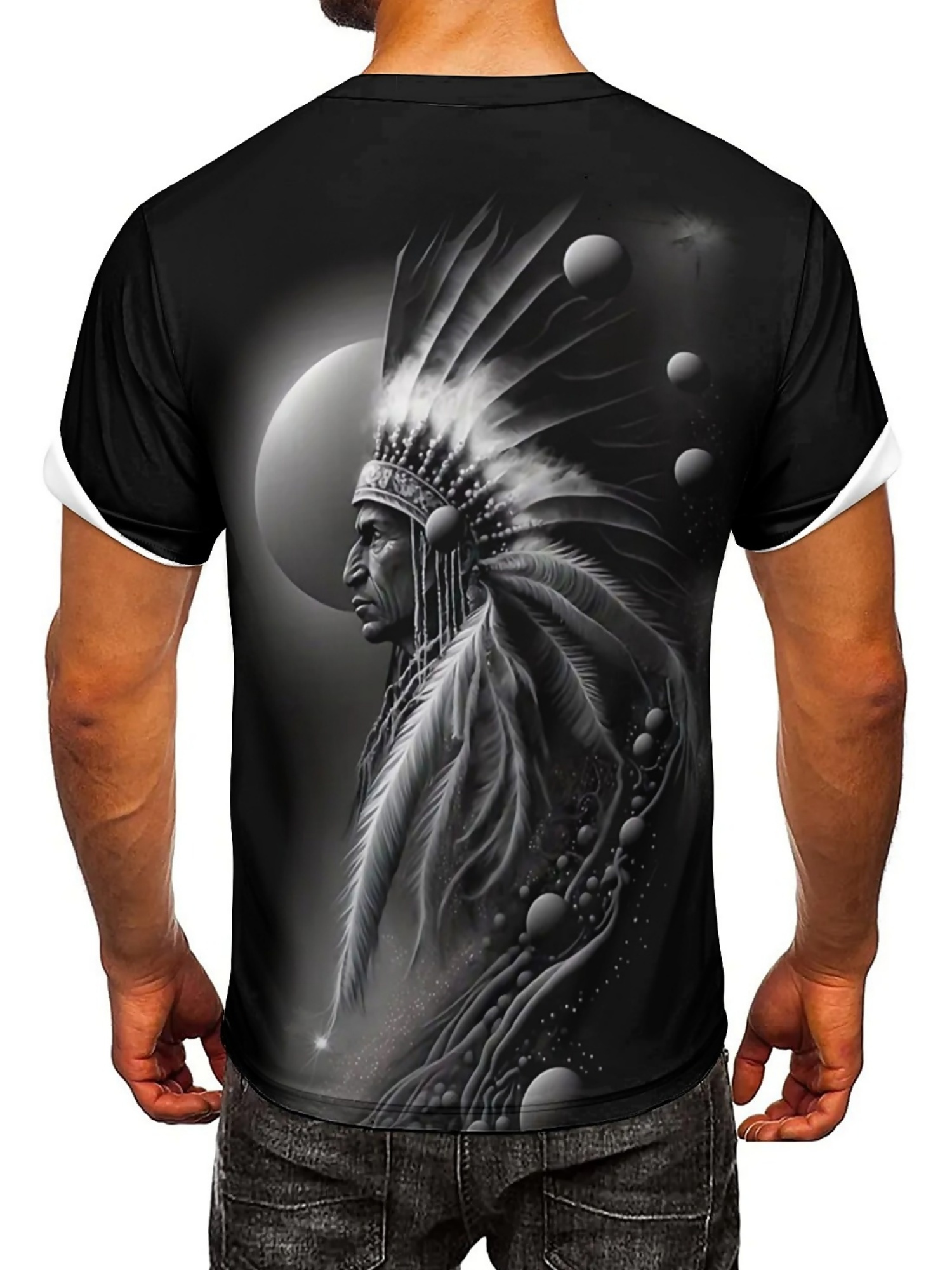 Men's 3D Printed Tribal Chieft - Tee Graphic Print incelemesi ve fiyatı