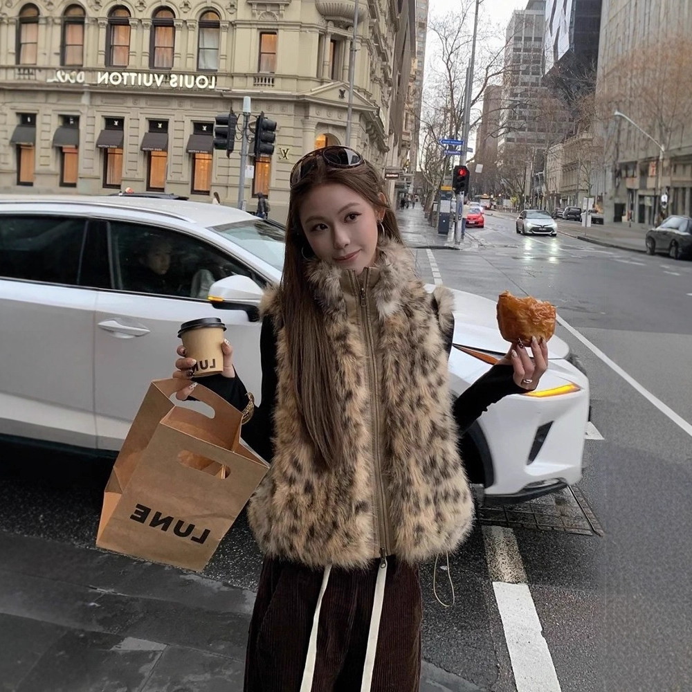Women Faux Fur Vest Coats Shor - Short Linen Drawstring incelemesi ve fiyatı