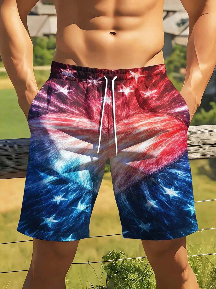 American Flag Print Swim Trunk - Swim Trunk Quick Dry incelemesi ve fiyatı