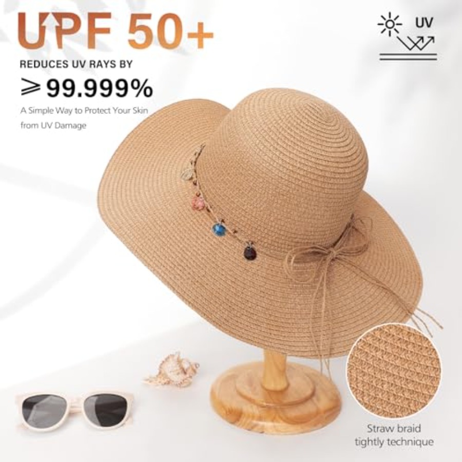 Trifabricy Beach Sun Straw Hat - Packable Hat Nylon incelemesi ve fiyatı