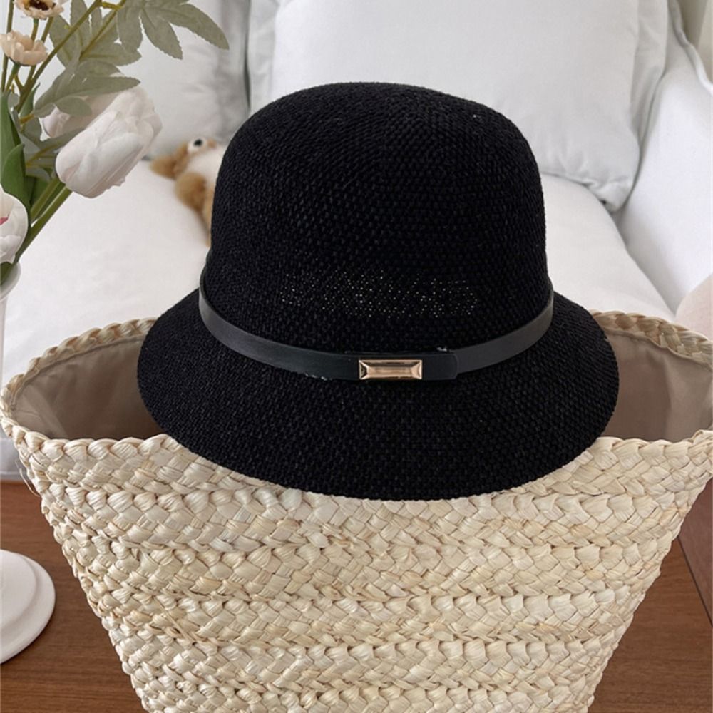 Korean PU Leather Belt Women S - Bucket Hat Straw incelemesi ve fiyatı
