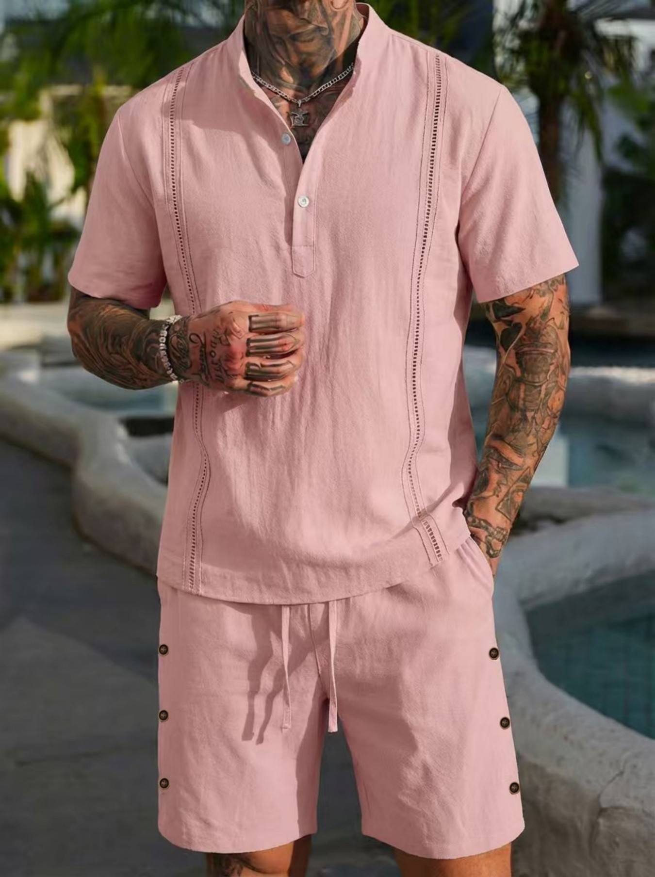 2026 men's summer beach casual - Short Linen Drawstring incelemesi ve fiyatı