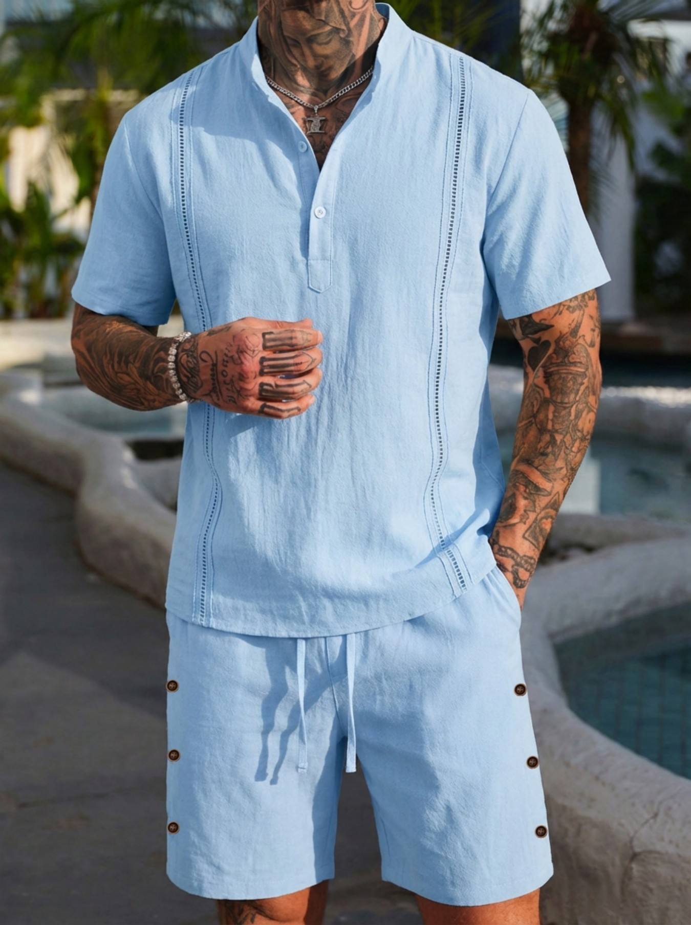 2026 men's summer beach casual - Short Linen Drawstring incelemesi ve fiyatı