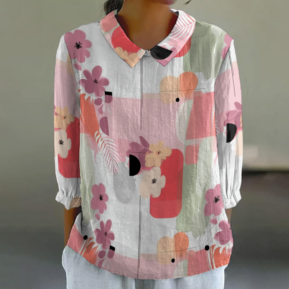 Women's Floral Shirt Cute 3/4  - Resort Shirt Floral incelemesi ve fiyatı