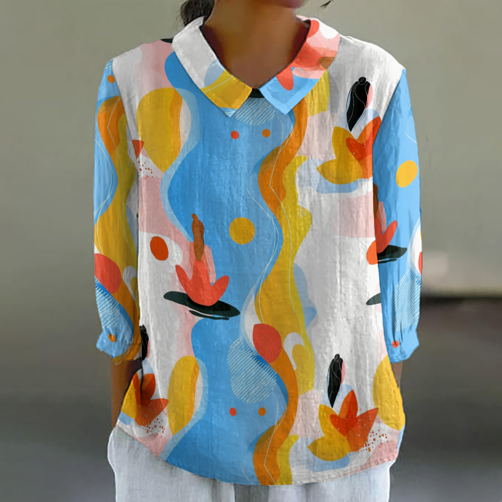 Women's Floral Shirt Cute 3/4  - Resort Shirt Floral incelemesi ve fiyatı