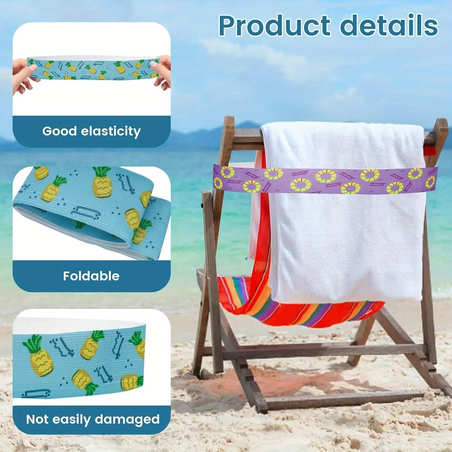 5Pcs  Large Towel Bands for Be - Beach Towel Large incelemesi ve fiyatı