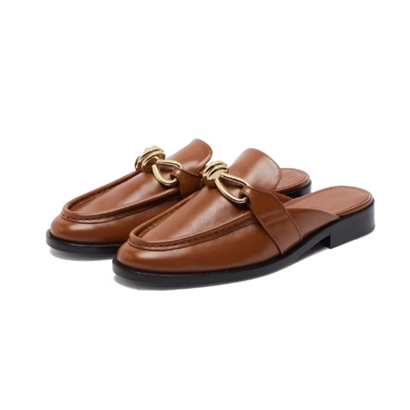 Metal Buckle Half Slippers For - Flip Flop Leather Men incelemesi ve fiyatı