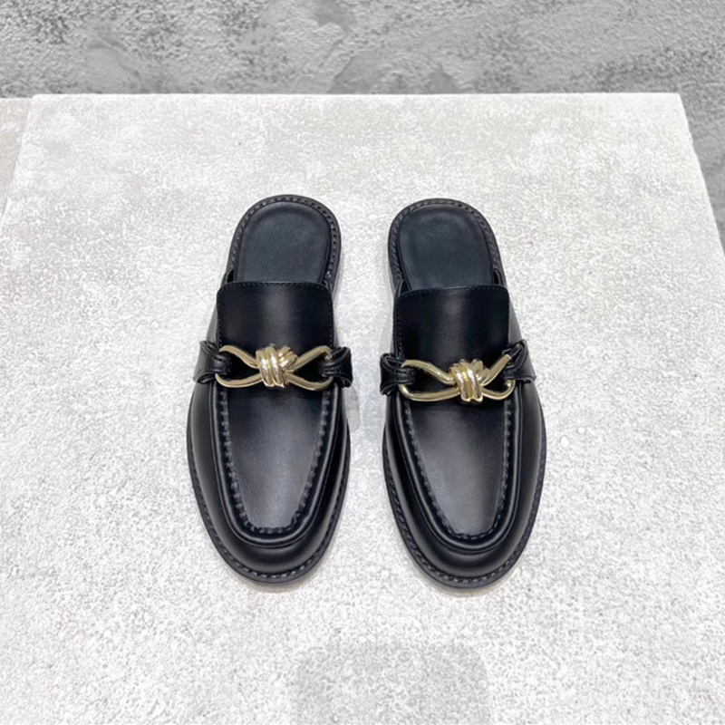 Metal Buckle Half Slippers For - Flip Flop Leather Men incelemesi ve fiyatı