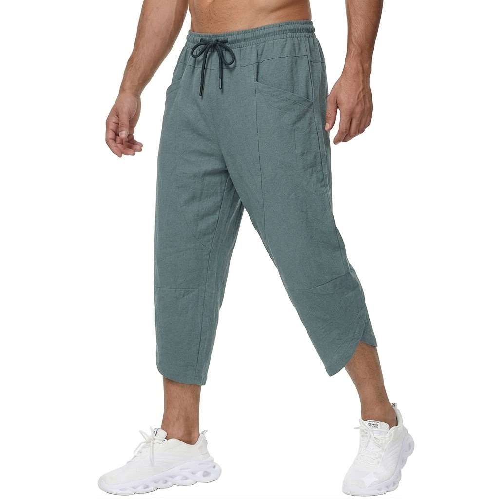 Summer Men's Linen Casual Shor - Short Linen Drawstring incelemesi ve fiyatı