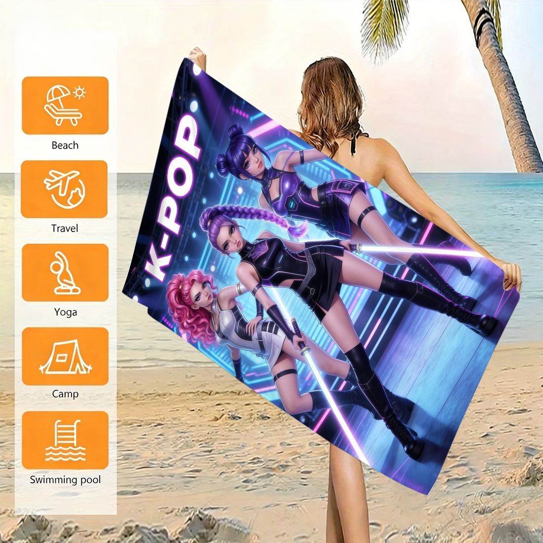 K-Pop Idol Print Large Size Be - Beach Towel Large incelemesi ve fiyatı