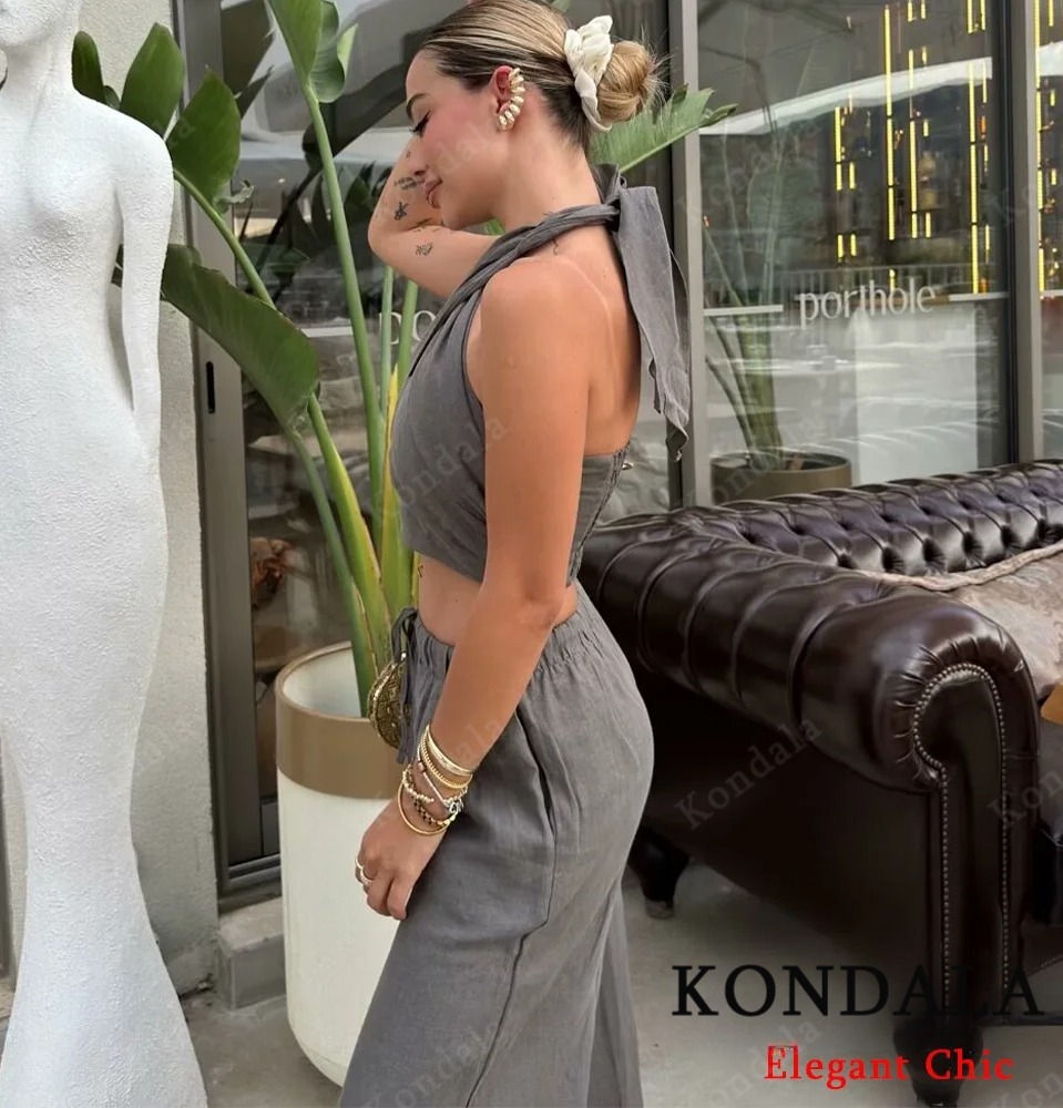KONDALA Sexy Casual Crossover  - Short Linen Drawstring incelemesi ve fiyatı