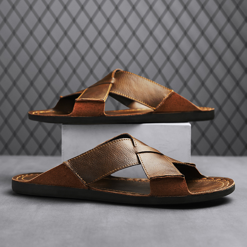 Fashion Genuine Leather Men Sl - Flip Flop Leather Men incelemesi ve fiyatı