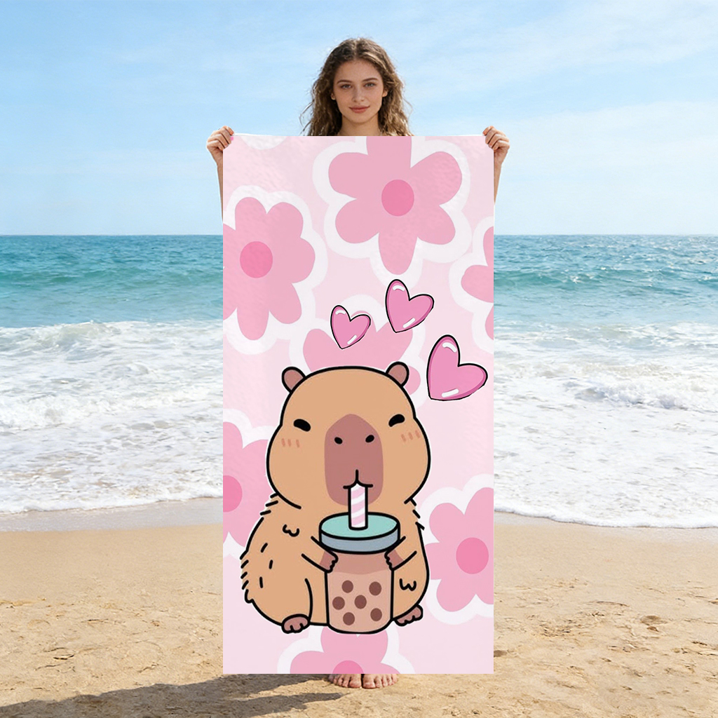 Funny Capybara Beach Towel Sma - Beach Towel Large incelemesi ve fiyatı