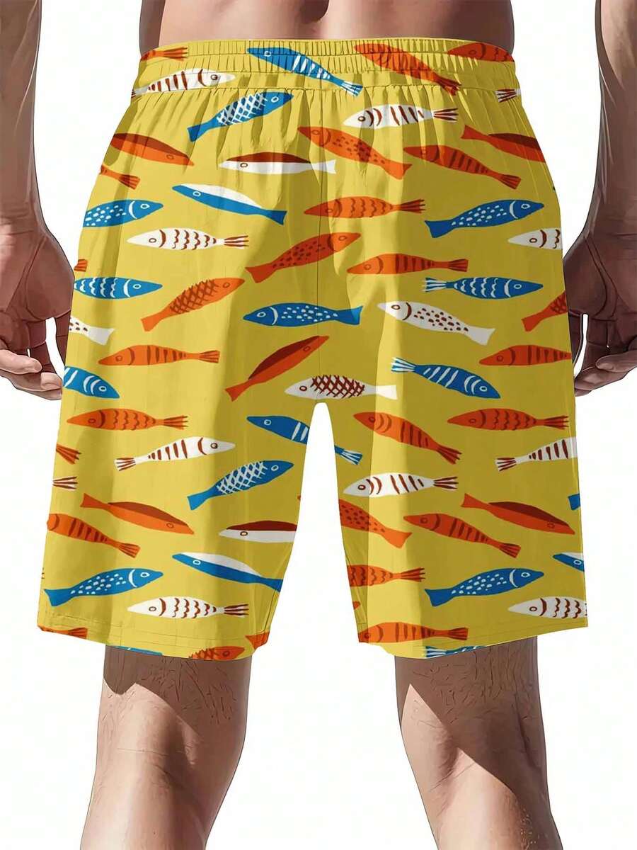 Colorful Fish Pattern Swim Tru - Swim Trunk Quick Dry incelemesi ve fiyatı