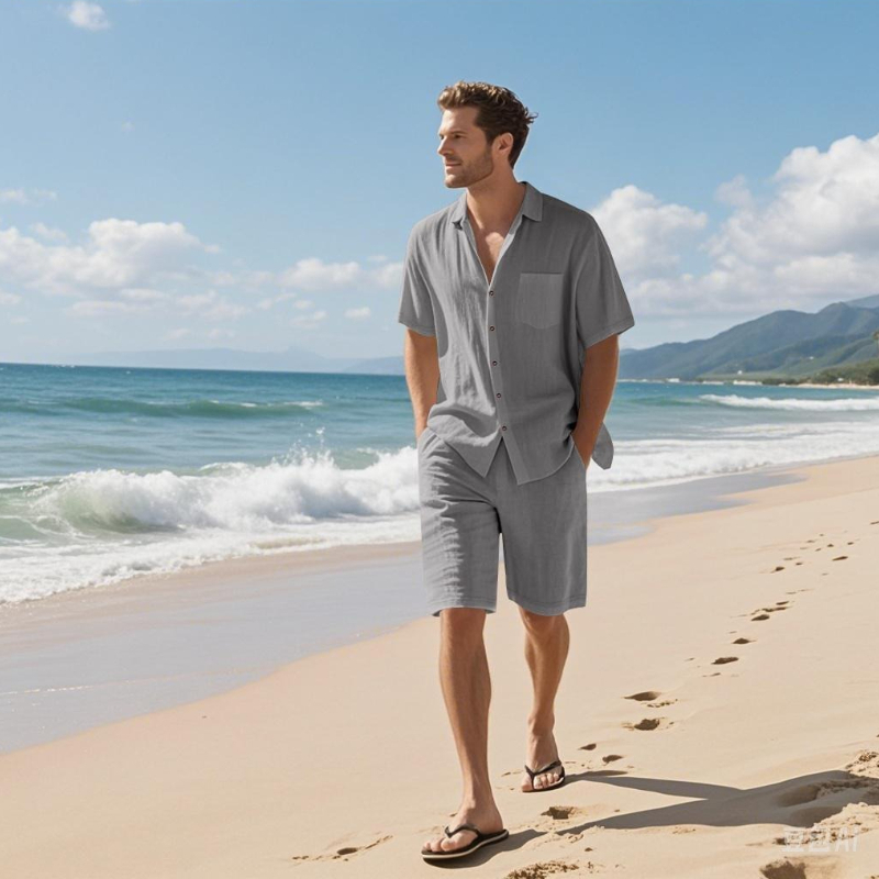 High-End Men's Summer Shorts S - Linen Shirt Breathable incelemesi ve fiyatı