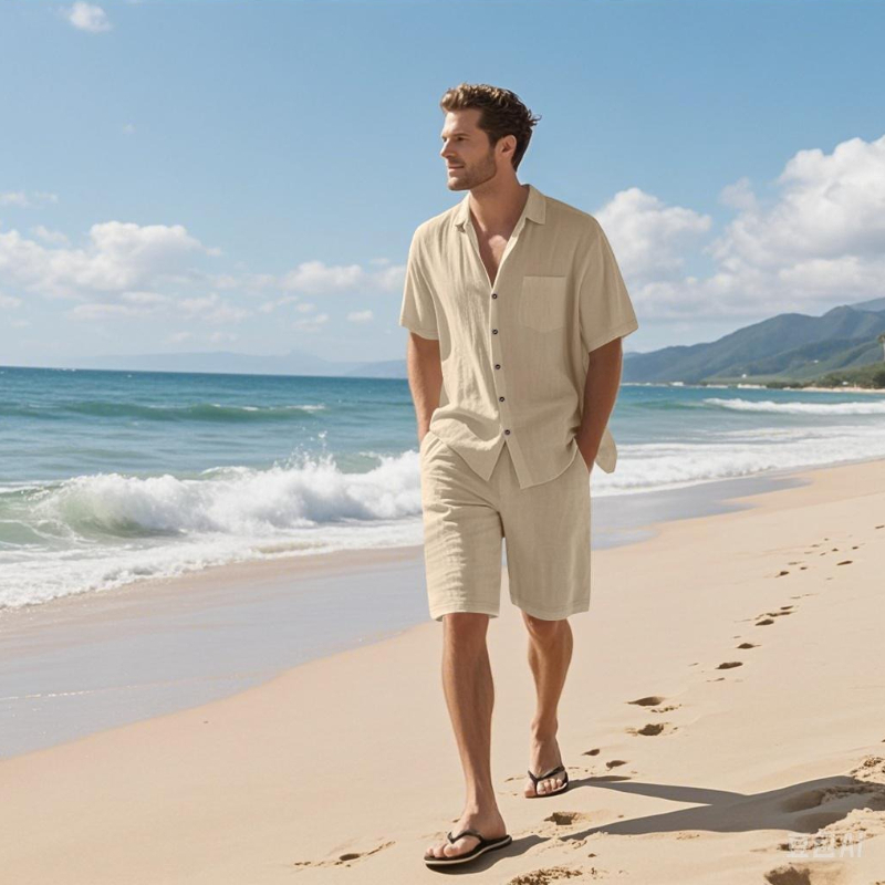 High-End Men's Summer Shorts S - Linen Shirt Breathable incelemesi ve fiyatı