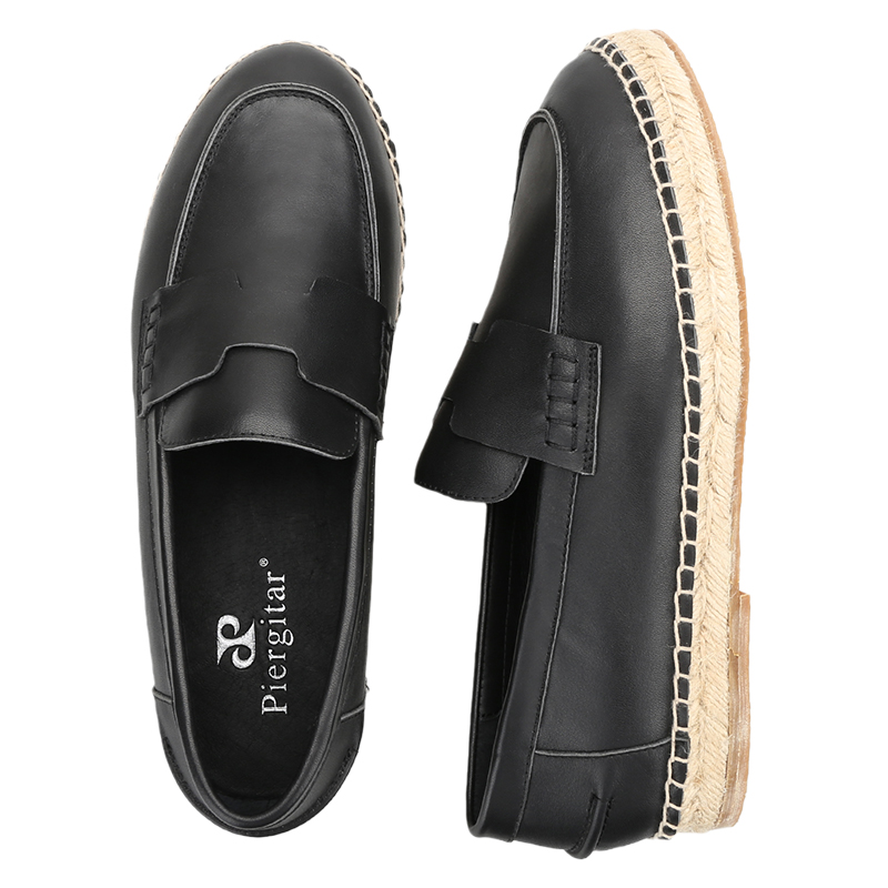 Piegitar Black Genuine Leather - Espadrille Slip On incelemesi ve fiyatı