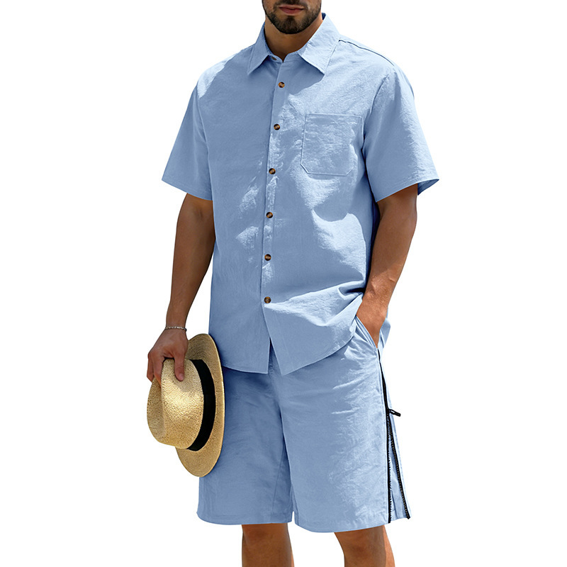 Men's Casual Cotton Linen 2 Pi - Short Linen Drawstring incelemesi ve fiyatı