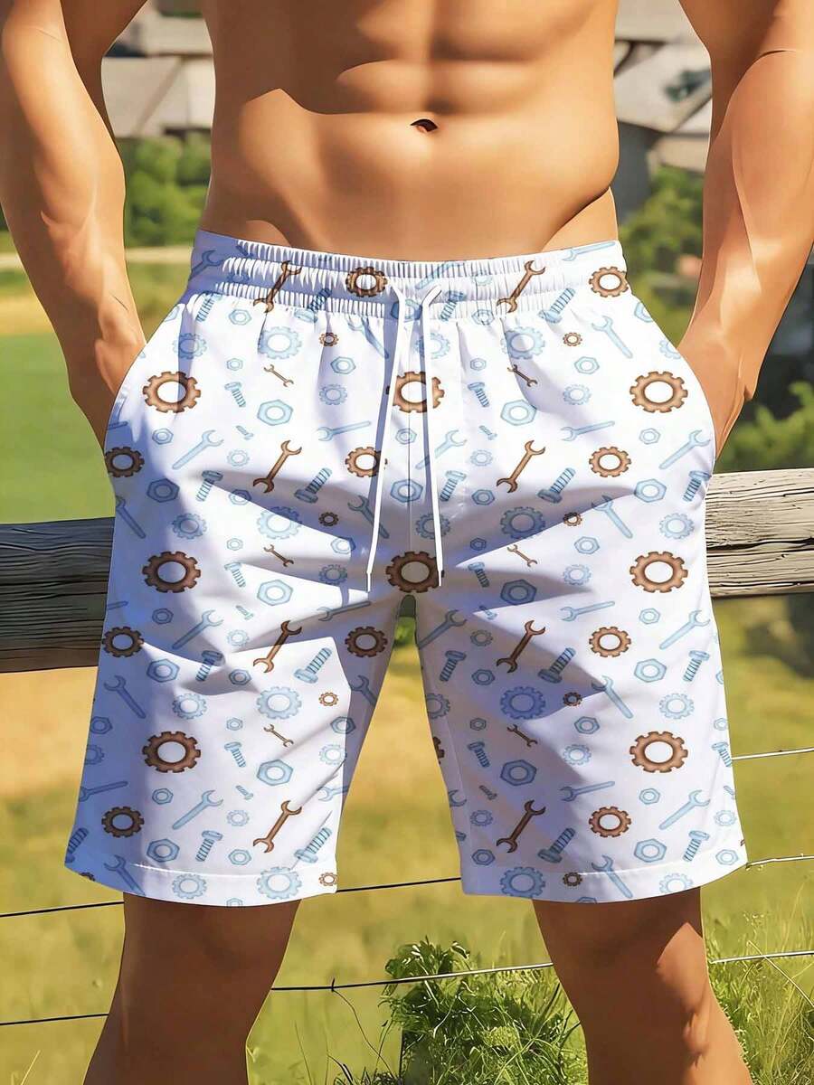 Mechanical Tools Pattern Swim  - Swim Trunk Quick Dry incelemesi ve fiyatı