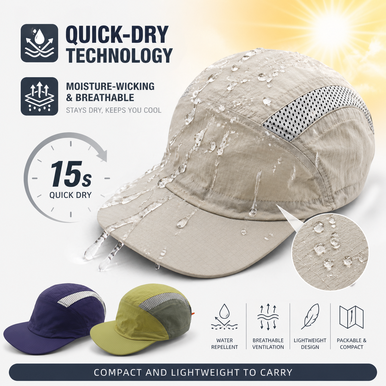 Quick Dry Running Cap Men Wome - Packable Hat Nylon incelemesi ve fiyatı