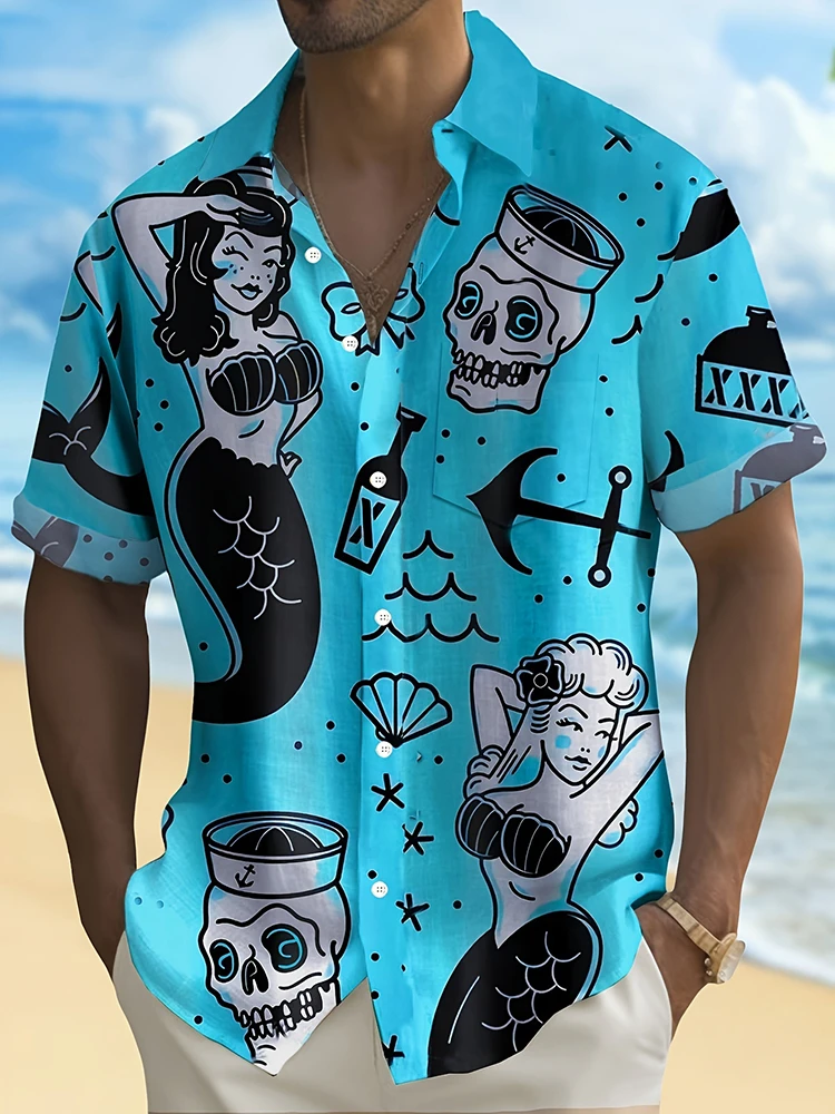 Summer Men's Fashion Casual So - Resort Shirt Floral incelemesi ve fiyatı