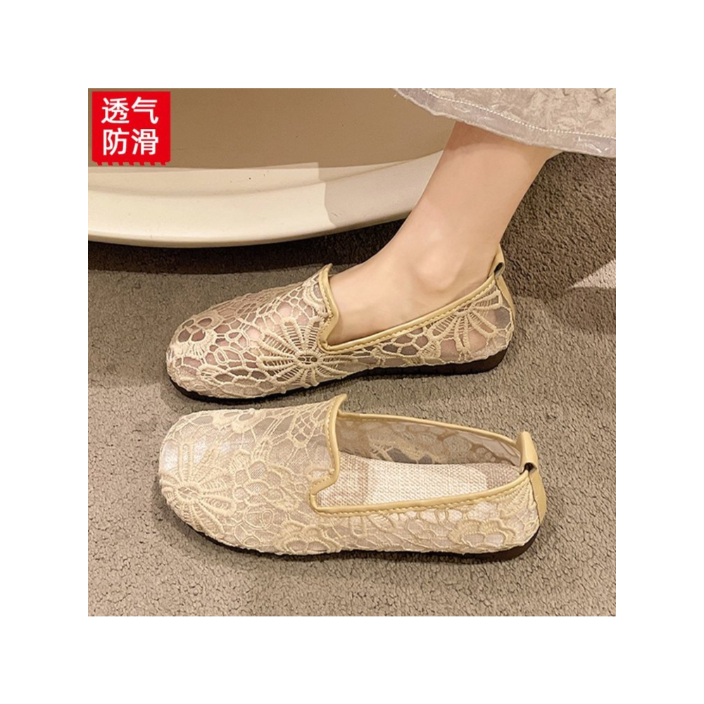 Chic Lace Mesh Hollow Out Espa - Espadrille Slip On incelemesi ve fiyatı
