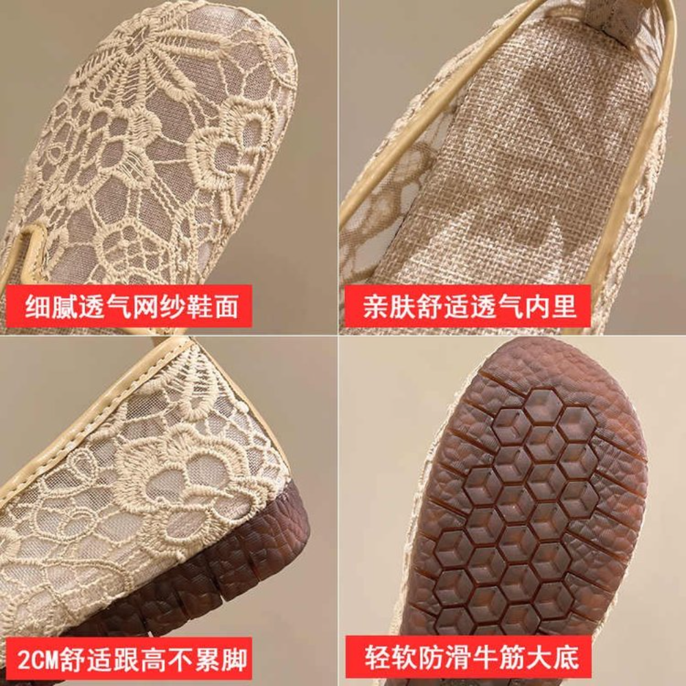 Chic Lace Mesh Hollow Out Espa - Espadrille Slip On incelemesi ve fiyatı