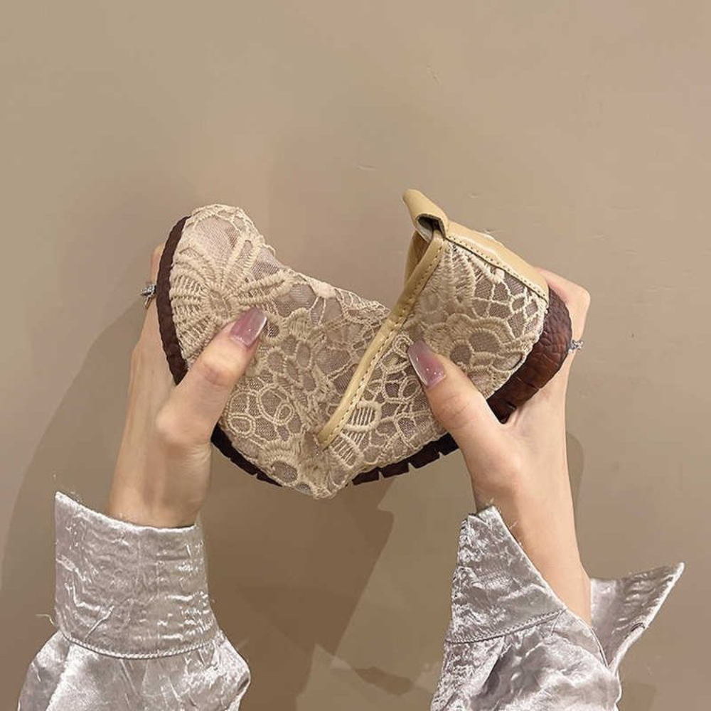 Chic Lace Mesh Hollow Out Espa - Espadrille Slip On incelemesi ve fiyatı