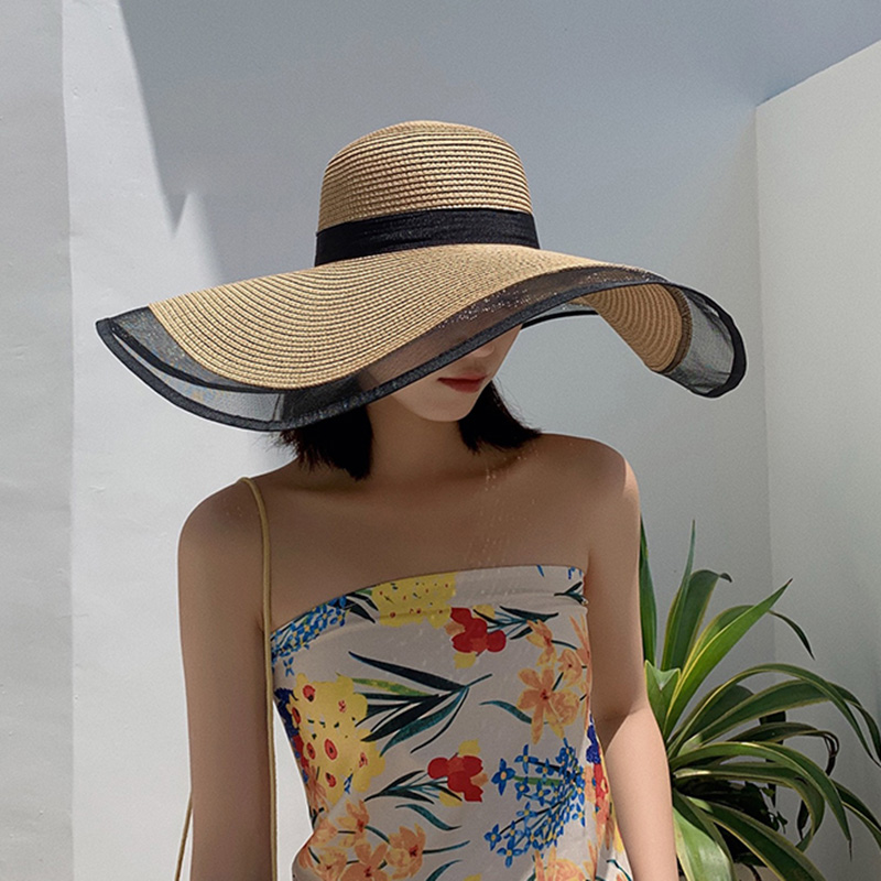 Women Sun Hat Big Eaves Waves  - Bucket Hat Straw incelemesi ve fiyatı