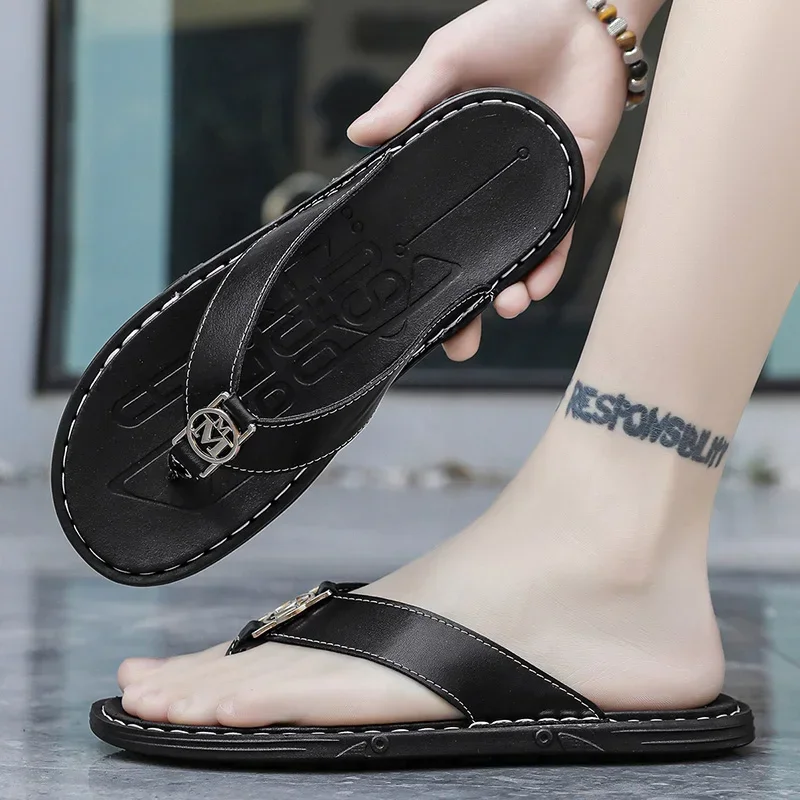 Men's Flip-flops Solid Color w - Flip Flop Leather Men incelemesi ve fiyatı