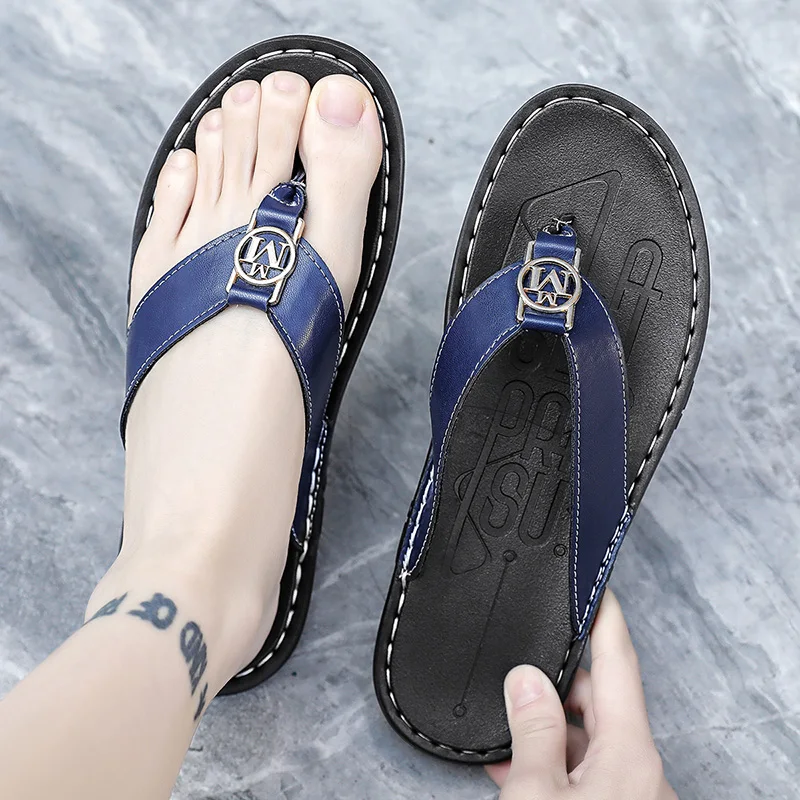 Men's Flip-flops Solid Color w - Flip Flop Leather Men incelemesi ve fiyatı