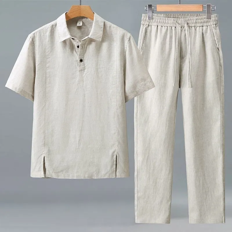 Men Plus Size Summer Linen Two - Short Linen Drawstring incelemesi ve fiyatı