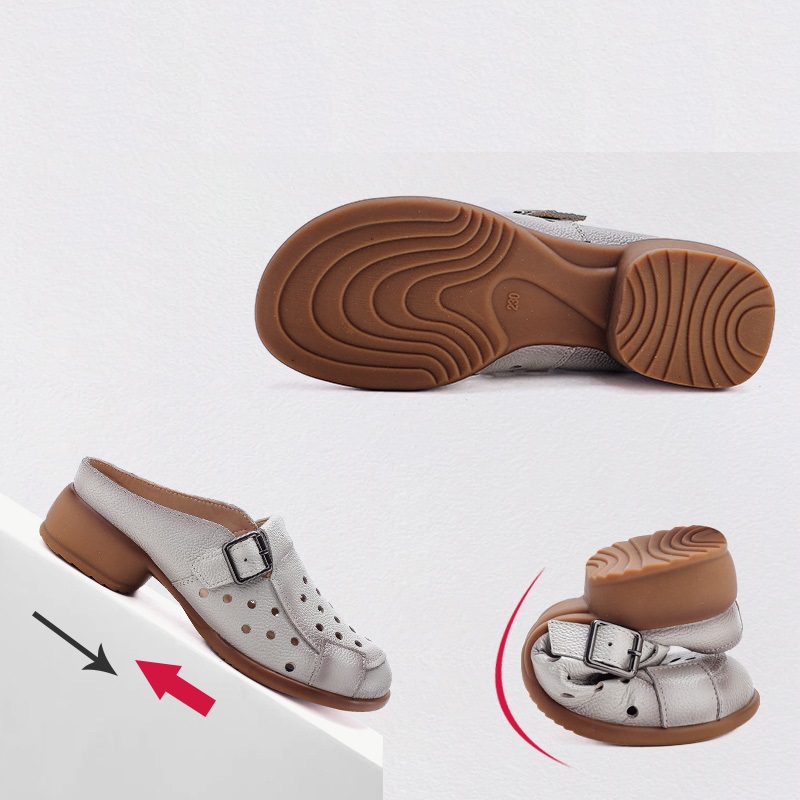 New Cow leather low heel sanda - Casual Sandal Leather incelemesi ve fiyatı