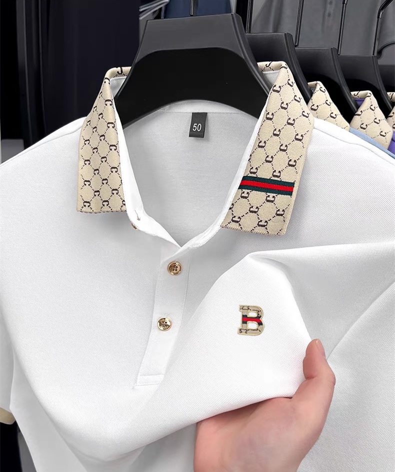 Luxury brand B letter embossed - Polo Shirt Pique incelemesi ve fiyatı