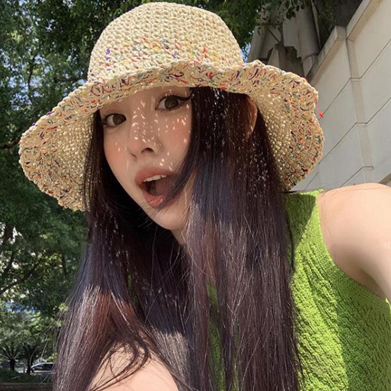 Handwoven Rainbow Straw Hats W - Bucket Hat Straw incelemesi ve fiyatı