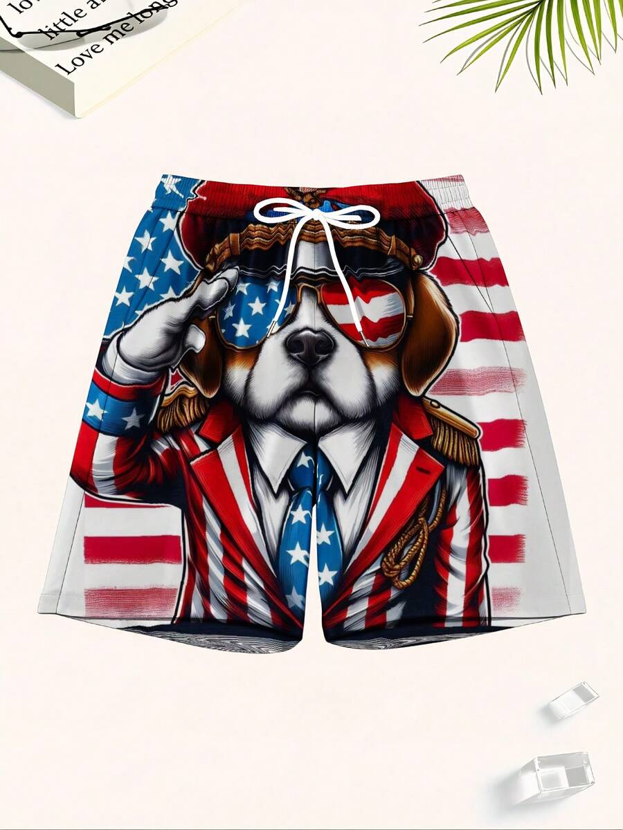 Patriotic Dog American Flag Sw - Swim Trunk Quick Dry incelemesi ve fiyatı