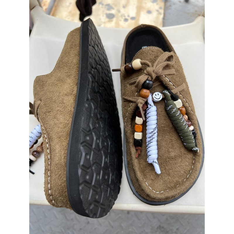 Women Men Clogs Cow Suede Leat - Flip Flop Leather Men incelemesi ve fiyatı